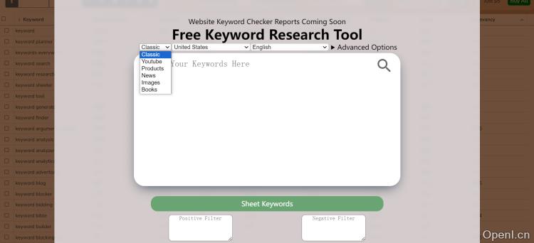 Keyword Sheeter