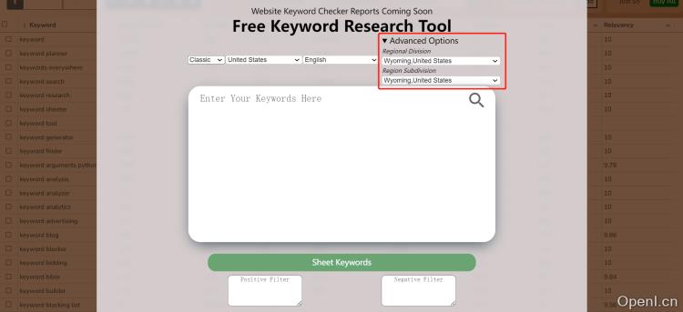 Keyword Sheeter