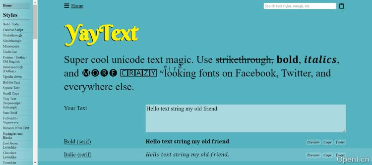 YayText广告特殊字体